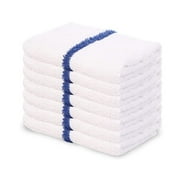 JMR Cotton 16x19 White/ Blue Striped Restaurant Bar Mops Kitchen Towels