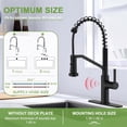 thumbnail image 4 of Ruvida Matte Black Kitchen Sink Faucets,High Arc Kitchen Faucets,Spring Kitchen Sink Faucet with Pull Out Sprayer，Faucet with Triple Function Sprayer,Touchless Kitchen Sink Faucets, 4 of 4