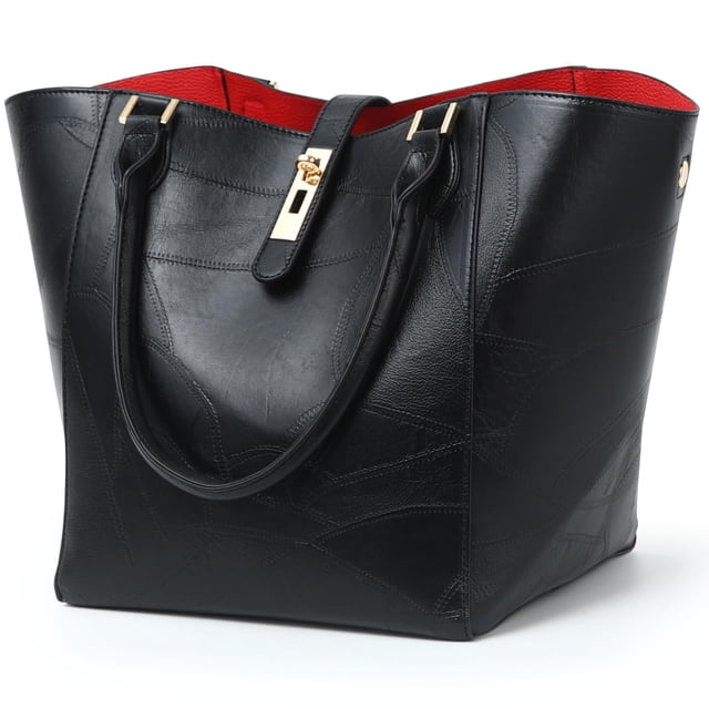 Bolso de mano Sqlp, tamaño grande, para mujer, de diseño, color negro