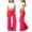 Hot Pink-04, variant on Girls Fold Over Wide Leg Pants Y2K Flare Dance Leggings Casual Lounge Sweatpants Bell Bottoms for Age 5-14