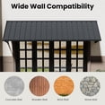 thumbnail image 6 of BACKYARD BEAUTIFUL Metal Awning 90" x 36", Front Door and Window Canopy with Powder-Coated Frame, Weather Resistant Sun and Rain Shelter for Patio, Entrance, Porch and Balcony, Brown, 6 of 9