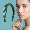thumbnail image 2 of Unique Bargains 1 Pc Fashion Feather Pattern Headbands for Women Dark Green, 2 of 6