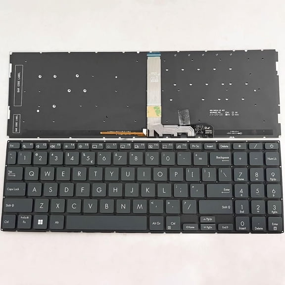 New US Black English Backlit Laptop Keyboard (Without palmrest) Replacement for ASUS ZenBook Pro 15 UM535 UM535QE UM535QA Light Backlight