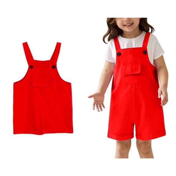 Girls' Jumpsuits Rompers with Pockets Cute Summer Cute Clothes 9-10 Years Girls Fashion