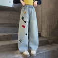 thumbnail image 2 of RUTAYY Toddler Girls Wide Leg Jeans With Elastic Kids Pants Outdoor Trousers Stylish Infants Pants, 2 of 6