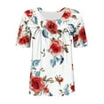 thumbnail image 3 of Erwazi Plus Size Tops for Women Floral Dressy Blouses Pleated Button Tunic Top Oversized Summer Shirts Casual Loose Tees, 3 of 5