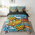 thumbnail image 3 of Feelyou Cartoon Art Twin Bedding Sets 7-Piece for Teens, Vintage Hip Hop Graffiti Bedding Comforter Set, Game Boy Reversible Sheet Sets, Ultra Soft Bedroom Decor, 3 of 8