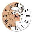 thumbnail image 2 of Designart 'One Line Portrait Of African American Woman Ii' Modern Wall Clock, 2 of 5