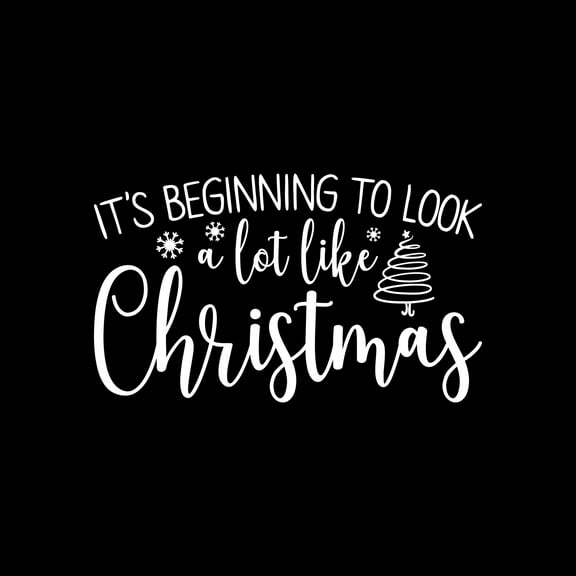 Vinyl Wall Art Decal - It's Beginning To Look Like Christmas - 15" x 25" - Trendy Inspirational Cute Holiday Season Quote Sticker For Living Room Entry Way Door Window Office Coffee Shop Decor