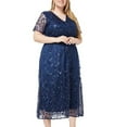 thumbnail image 4 of Summer Dresses for Womens 2025 Plus Size Fashion Oversized V-neck Short Sleeved Pearl Embroidered Bridesmaid Dress Up to 65% off!, 4 of 5