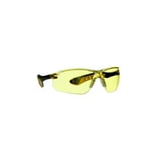3M Safety Glasses, Flat Temple, Flexible, Yellow Lens, Protective Eyewear, 1 Pair