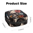 thumbnail image 2 of Sanitary Napkin Storage Bag for Girls Women, Portable First Period Pads Bag Tampons Holder Girls Travel Makeup Bag, Large Capacity Skull and Flowers Day of the Dead on Black, 2 of 6