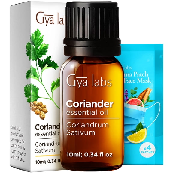 Gya Labs Coriander Essential Oil for Diffuser - 0.34 fl oz - Coriander Oil for Skin, Aromatherapy, Skincare Massages & Candle Making Scent