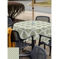 thumbnail image 5 of Outdoor Tablecloth with Umbrella Hole for Patio/Picnic/Party/Camping, Sage Green Morocco Waterproof Table Cloth Square Cover Washable, Geometric Moroccan Abstract Art (60"x 60"), 5 of 8