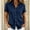 *Navy, variant on ClodeEU Women's Collared Short Sleeve Button Down Shirt,Casual Loose Fit Blouse Army Green,Women's Plus L