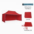 thumbnail image 3 of Ilios Innova | Toldo Plegable Rojo 3x4.5 con Paredes Laterales, Impermeable y Resistente al Calor, Velcro de Ajuste, Ideal para Exterior., 3 of 9