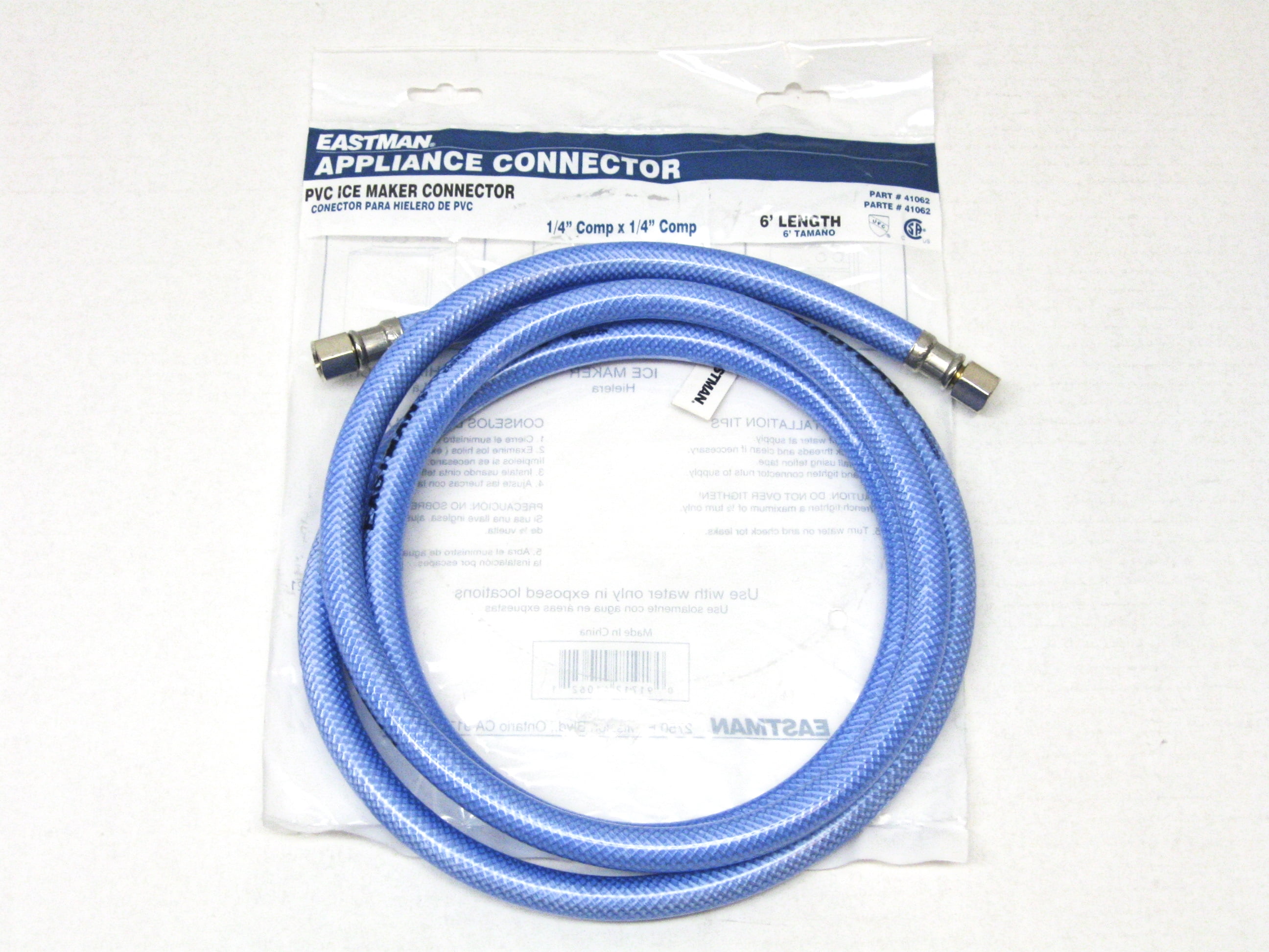 41062 72" Ice Maker Connector Water Supply Line 1/4 FIP x 1/4