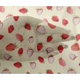 thumbnail image 4 of oneOone Viscose Chiffon Pale Yellow Fabric Strawberry Fruits Quilting Supplies Print Sewing Fabric By The Yard 42 Inch Wide, 4 of 4