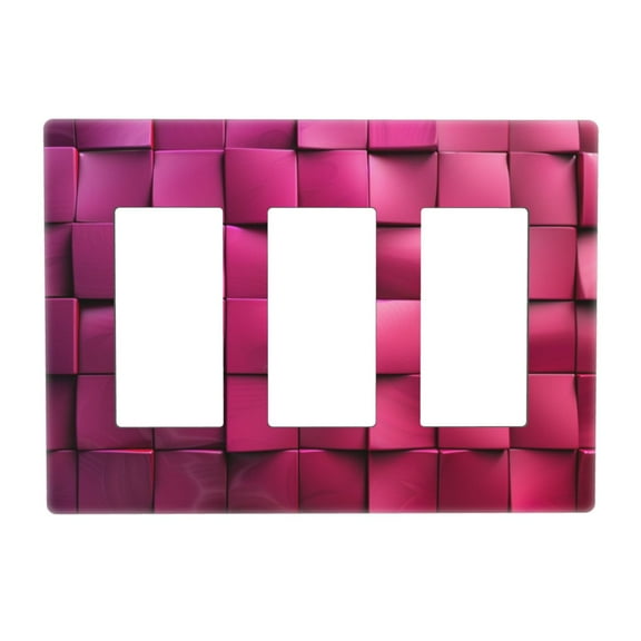 Purple Square 3 Gang Toggle Light Switch Cover Decorative Switch Plates and Outlet Covers Wall Plates for Electrical Kitchen Home Office Art Decor