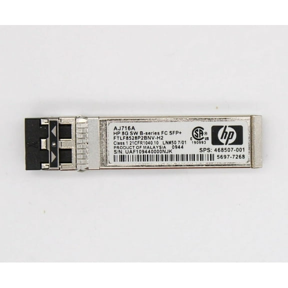 HPE AJ716A 8GB Shortwave B-Series Fibre Channel SFP Transceiver (Pulled)