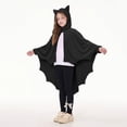 thumbnail image 6 of Helii Bat Wing Hooded Cape for Youth Teens Soft Drapable Lightweight Open Front Poncho Cloak with Pointed Ears and Jagged Hem Halloween Party Dress Up Role Play Wear Black Pink, 6 of 9