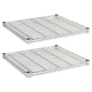 Alera Industrial Wire Shelving Extra Wire Shelves, 24" x 24", 2-Pack, Available in Silver or Black
