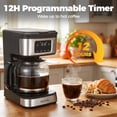 thumbnail image 4 of Kuhitley 12 Cup Drip Coffee Maker, 950W Automatic Coffee Machine with Programmable Timer, Strong Brew, 2-Hour Keep Warm & Auto Shut Off, 1.8L for Home Kitchen Daily Use,Black，CM-135ES2, 4 of 11