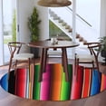 thumbnail image 4 of Mexico Colorful Stripes Round Living Room Rugs 5 ft, Vertical Striped Washable Area Rug with Non-Slip Sturdy Edge Binding Round Carpet for Entryway Kitchen Bedroom Bathroom, 4 of 9