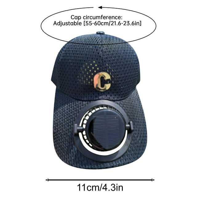 Chapeau Ventilateur Solaire, Chapeau de Pêche Extérieur à Grand Bord avec Ventilateur à 3 Vitesses Réglables, Chapeau de Protection Solaire Rechargeable par USB et à Recharge Solaire pour Hommes, Chapeau Rafraîchissant pour la Randonnée, le Jardinage et les Voyages