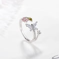 thumbnail image 2 of Nuevo Anillo de Plata de Ley 925 con circonita AAA, simplicidad ajustable, accesorios de joyería exquisitos a la moda para mujer, regalo de fiesta de boda, 2 of 2
