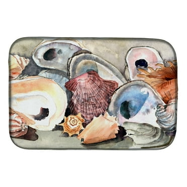 Caroline's Treasures Sea Shells Dish Drying Mat