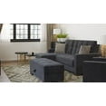thumbnail image 5 of PrimeNest NimbusFlow Black Microfiber Upholstered Convertible Chaise Lounge with Storage - 3 Seat, 1000lb Capacity, Click-Clack Sleeper (80.3" x 68.8" Bed), Turkish Made, Modern Living Room Furniture, 5 of 9