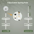thumbnail image 6 of Corner Shower Caddy Tension Pole: Rustproof Bathroom Organizer Shelves for Bathtub Shampoo Accessories Storage Holder - 47-121 Inch Adjust - White, 6 of 14