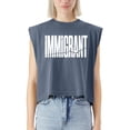 thumbnail image 2 of EcoLoom Immigrant Anti Racism Social Justice Cap Sleeve Muscle Crop Shirt Women Sleeveless Baby Tee, 2 of 5