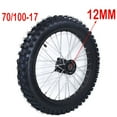 thumbnail image 2 of Applies to 70/100-17 Inch Motorcycle Front Wheel 1.60-17 Steel Rim Circle Aluminum Hub 17" Dirt Tire CRF KLX Kayo BSE Dirt Pit Bike, 2 of 7