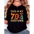 thumbnail image 1 of Women'S T-Shirt, "Flowers Orange 70S" Print, Retro Minimalist Fashion, Round Neck, Casual Comfort, Sports Short Sleeve T-Shirt, 1 of 7