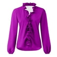 thumbnail image 4 of Spring Tops for Women 2025 Viikei Womens Sweatshirts Clearance under $10,Women Casual Full Sleeve V-Neck Tops Loose Plus Size Women Clothing Purple XXXXXL, 4 of 6