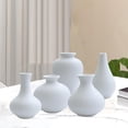 thumbnail image 1 of Jarrón de cerámica nórdico Boho Juego de 5 piezas Jarrones decorativos de mesa Ornamento Floreros para entrada Dormitorio Blanco BLESIY florero, 1 of 8