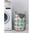 thumbnail image 3 of Nautical Laundry Bag, Marine Theme Underwater Animals Different Kind Blue and Red Fishes Images, Hamper Basket with Handles Drawstring Closure for Laundromats, 13" x 19", Multicolor, by Ambesonne, 3 of 4