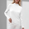 thumbnail image 6 of HLKJKLS Long Sleeve Shirts For Women Casual Round Neck Long Sleeve Fall Fashion Tops Blouses Loose Fit Polyester Spandex White S-3Xl, 6 of 7