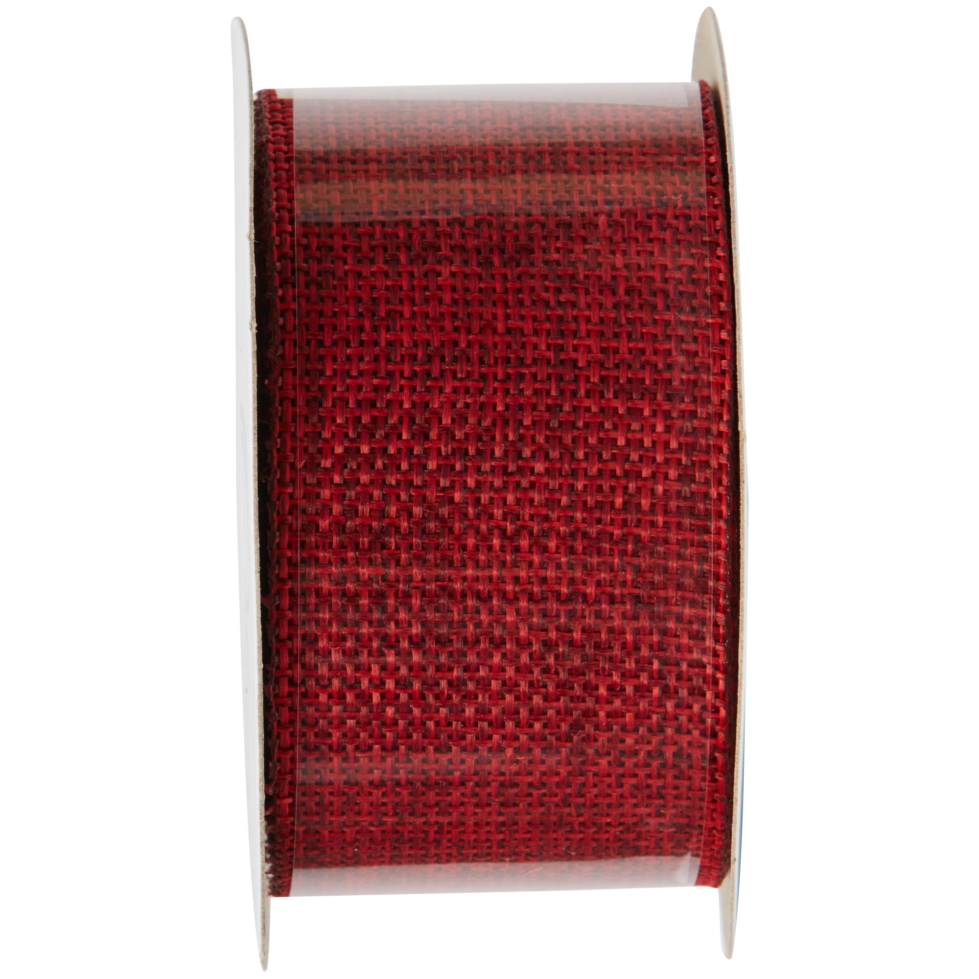 Offray Ribbon, Red 1 1/2 inch Woven Burlap Woven Ribbon, 9 feet