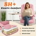thumbnail image 6 of Waleaf PU Leather High Back Cushion Desk Chair, Pink, 6 of 11