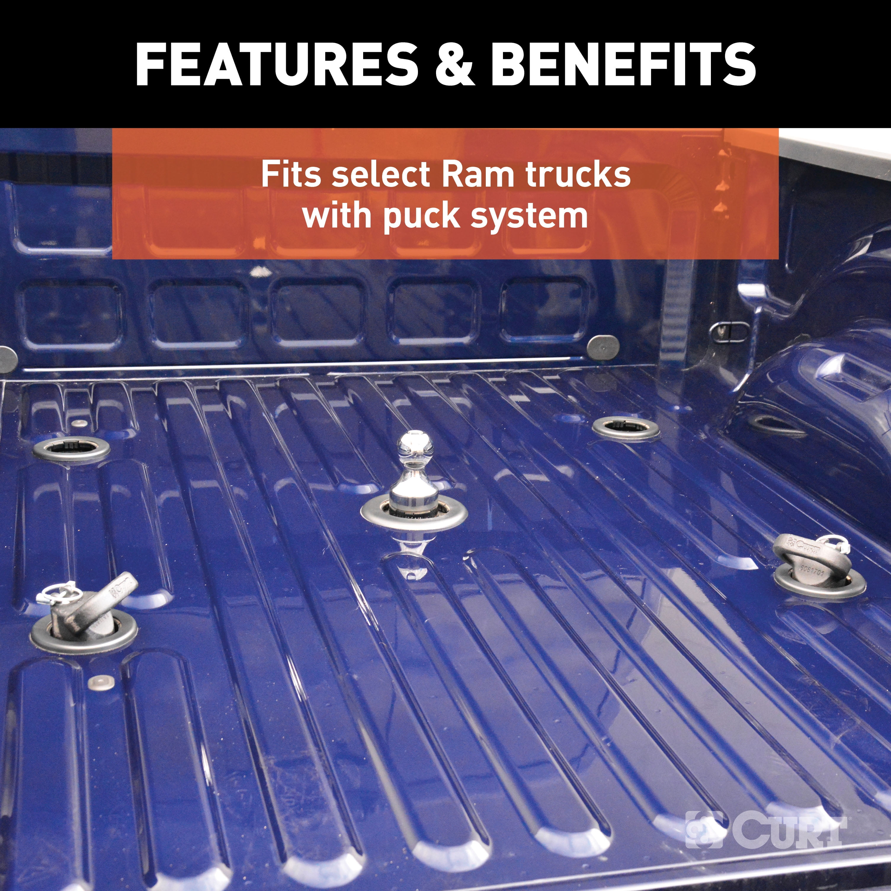 CURT OEM-Compatible Gooseneck Safety Chain Anchors for RAM
