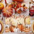 thumbnail image 3 of Orange White Pumpkins Placemats Set of 4, Thanksgiving Leaves Fall Ombre Washable Wipeable Table Mats for Dining Tables, Indoor Outdoor Kitchen Place Mats for Holiday Party Table Decor, 3 of 9
