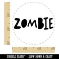 thumbnail image 2 of Zombie Halloween Fun Text Self-Inking Rubber Stamp Ink Stamper - Fuchsia Ink - Small 3/4 Inch, 2 of 7