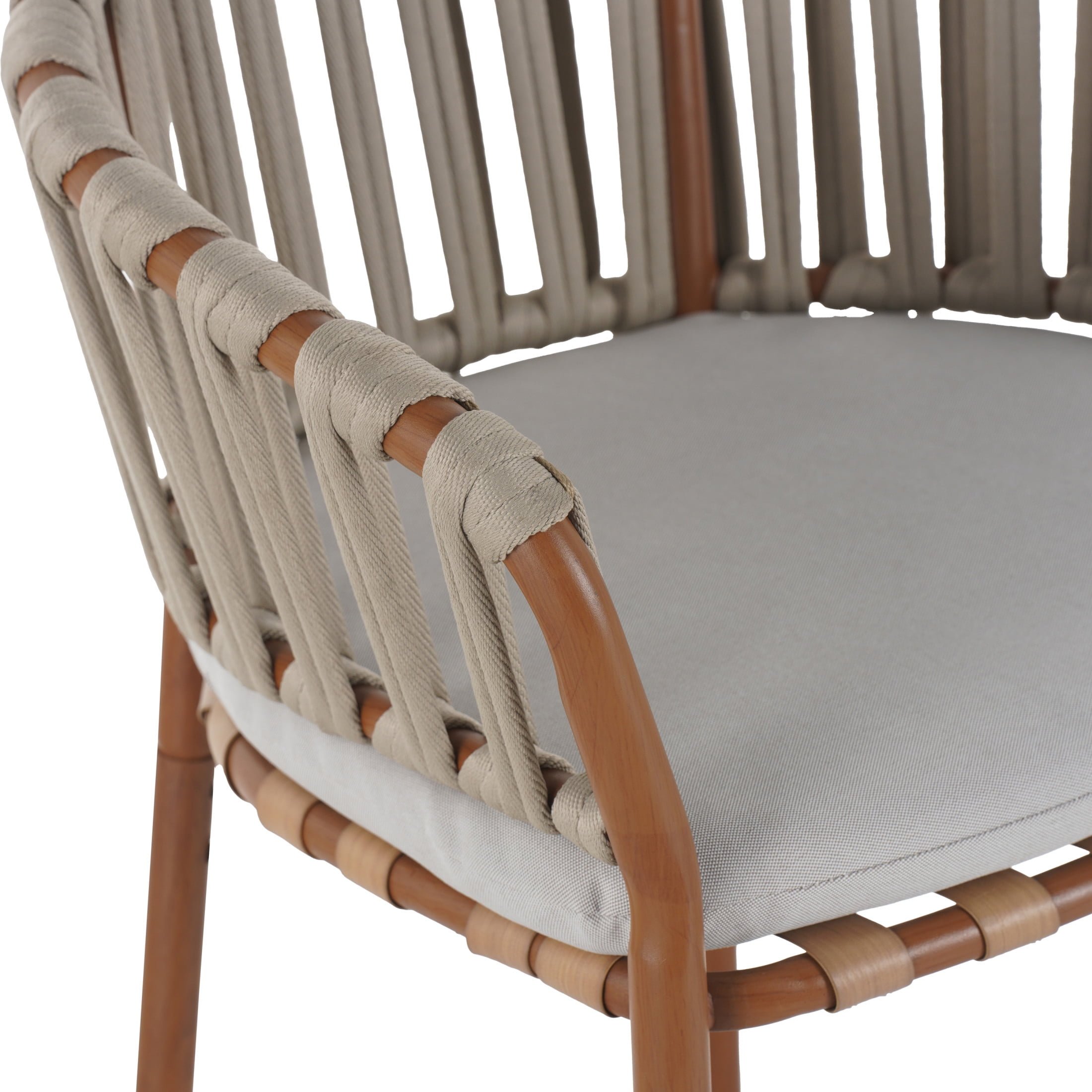 Christopher Knight Home Bohemian Rattan Outdoor Barstools with Fan-Shaped Backrest, Beige Cushions, Set of 4