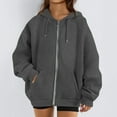 thumbnail image 6 of Resicozy Zip Up Hoodies Womens Long Sleeve Oversized Sweatshirts Y2K Jacket with Pockets 2025 Fall Trendy Clothes Dark Gray 3XL, 6 of 6