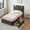 Gray, variant on Garvee Twin Bed Frame with 2 Storage Drawers and Charging Station, Rustic Linen Upholstered Platform Bed Frame Twin with Storage Headboard, No Box Spring Needed, Heavy Duty
