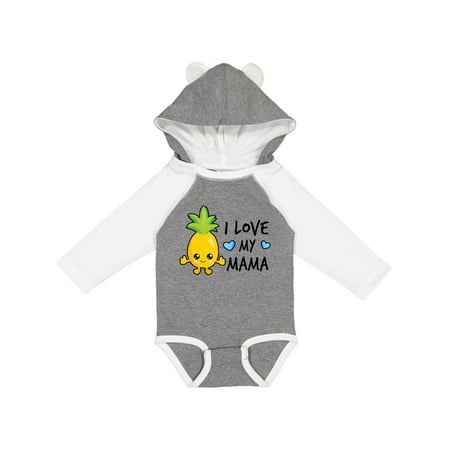 

Inktastic I Love My Mama with Pineapple Gift Baby Boy Long Sleeve Bodysuit