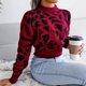 thumbnail image 5 of Suéter de señora para mujer, suéter de cuello redondo de manga larga con estampado de leopardo para invierno y otoño, 5 of 8